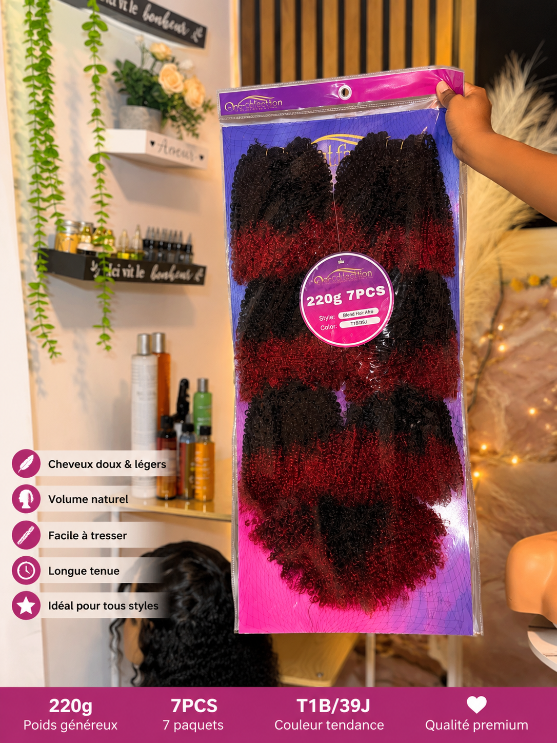 Afro kinky curls semi natural