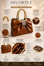 Sac à main-Brun cognac brillant