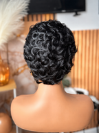 Perruque en cheveux humains-pixie cut