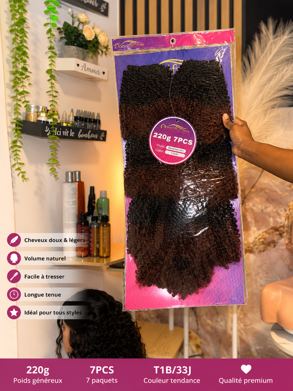 Afro kinky curls semi natural