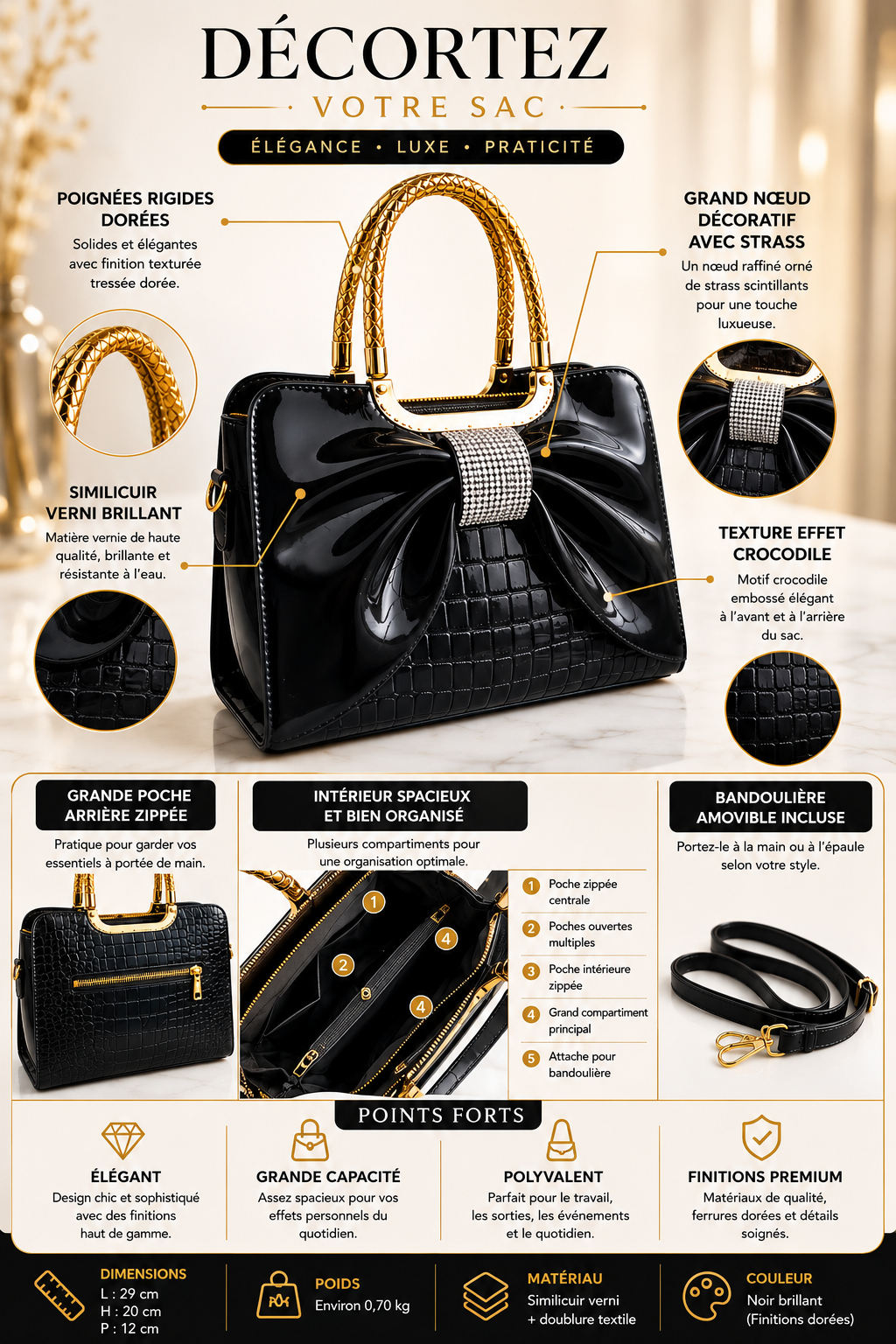 Sac à main Noir